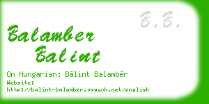 balamber balint business card